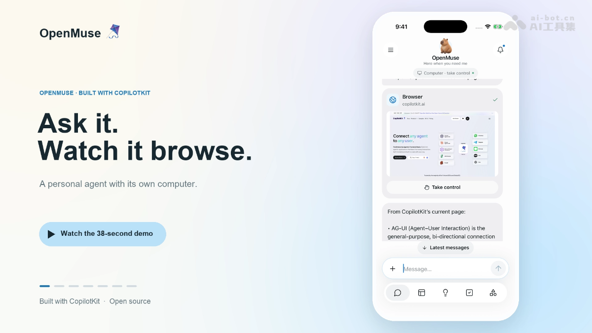 OpenMuse  CopilotKit 开源的个人AI助理