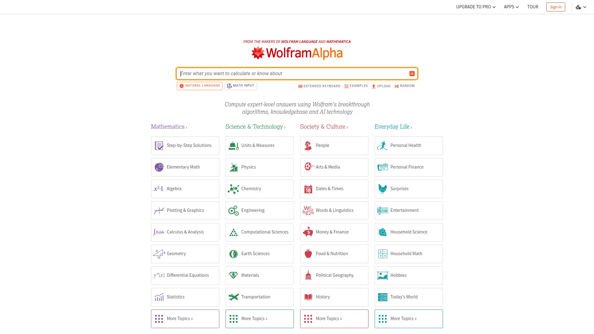 Wolfram|Alpha 产品预览图