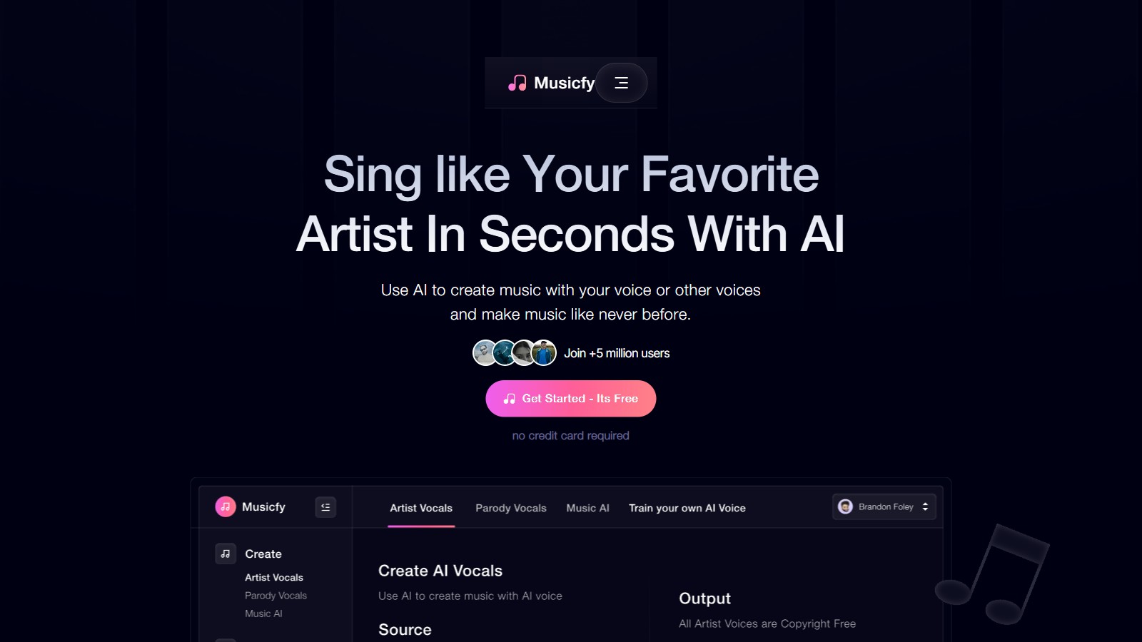 Musicfy AI 产品预览图
