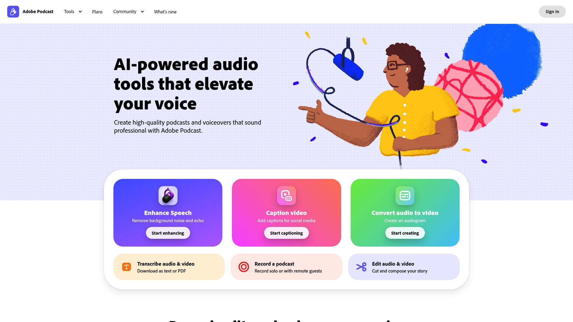 Adobe Podcast 产品预览图