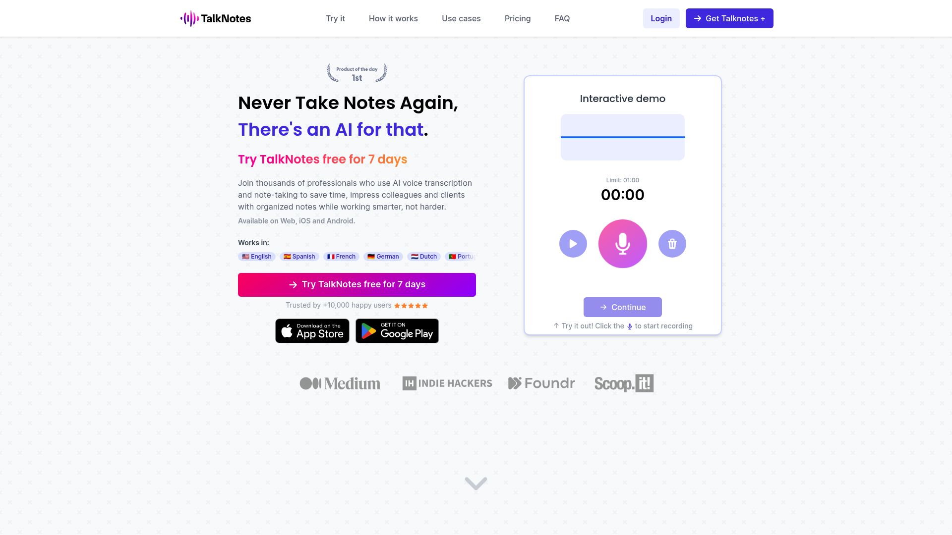 Talknotes 产品预览图