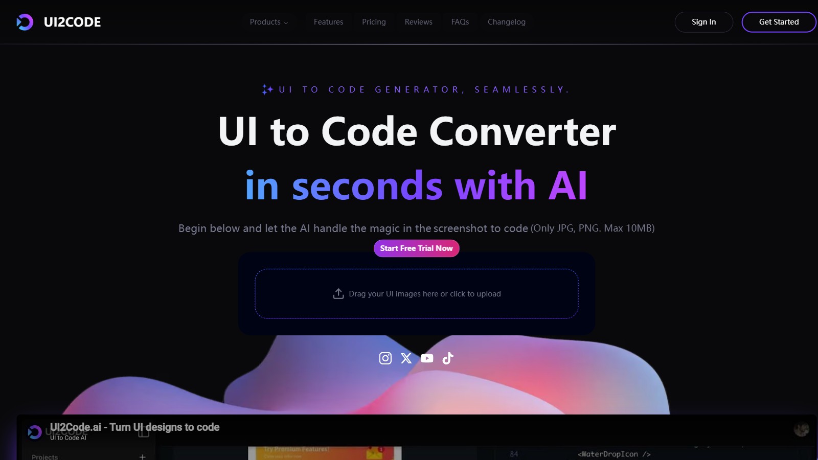 UI to Code AI 产品预览图