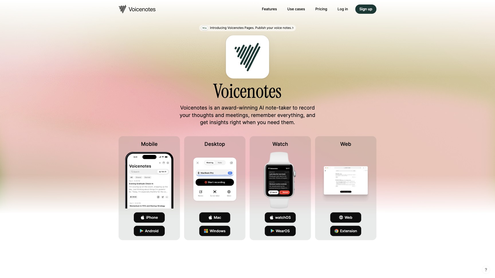 Voicenotes 产品预览图
