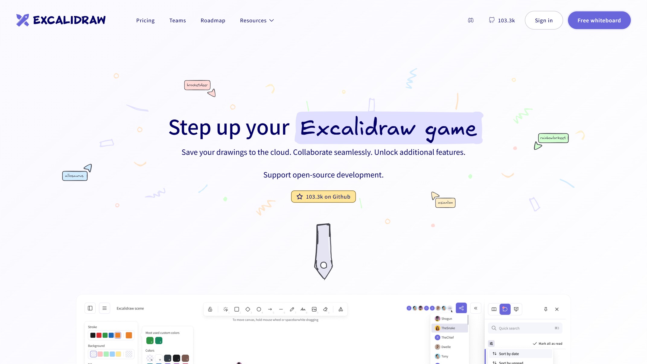Excalidraw 产品预览图