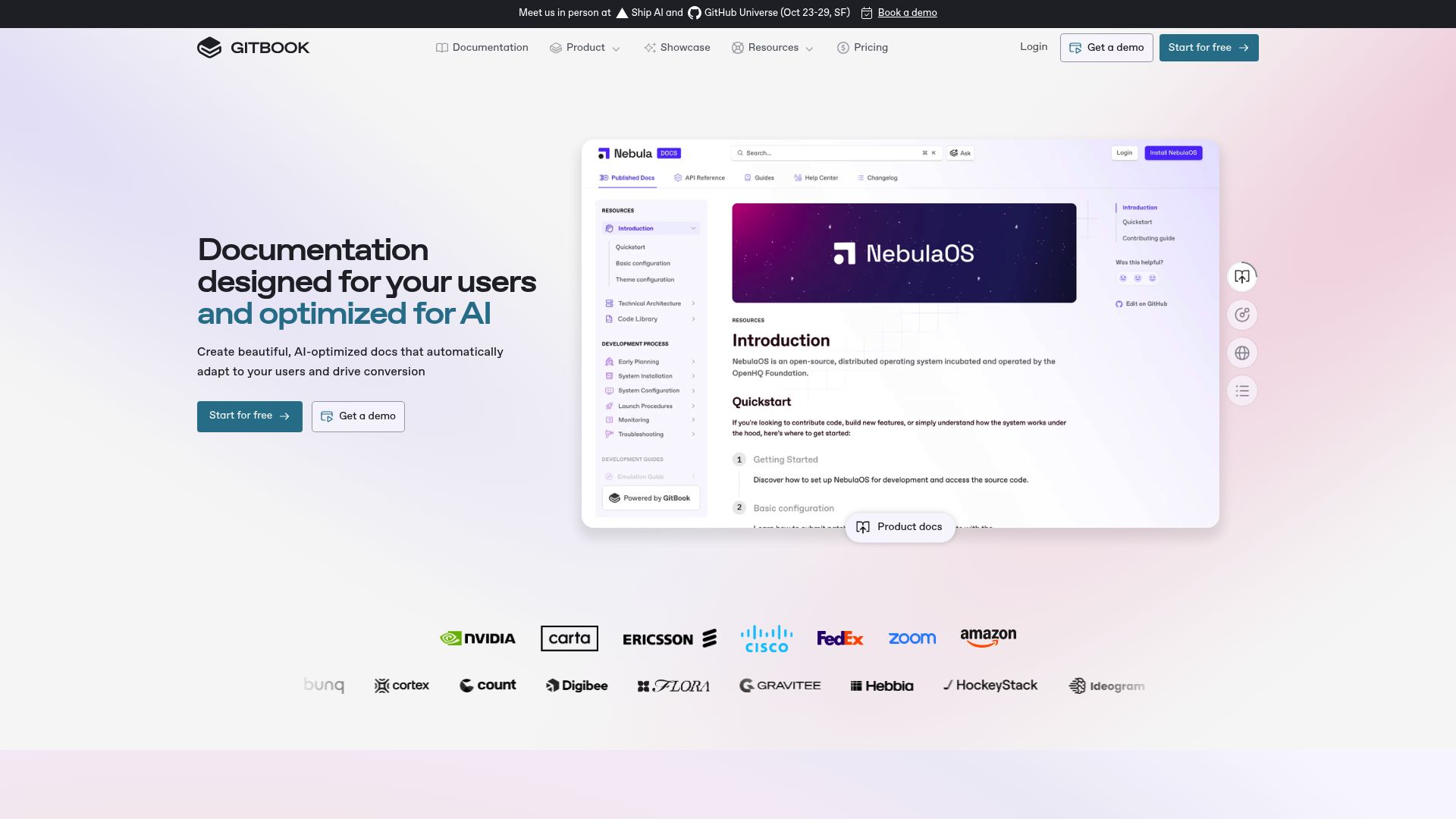 GitBook 产品预览图