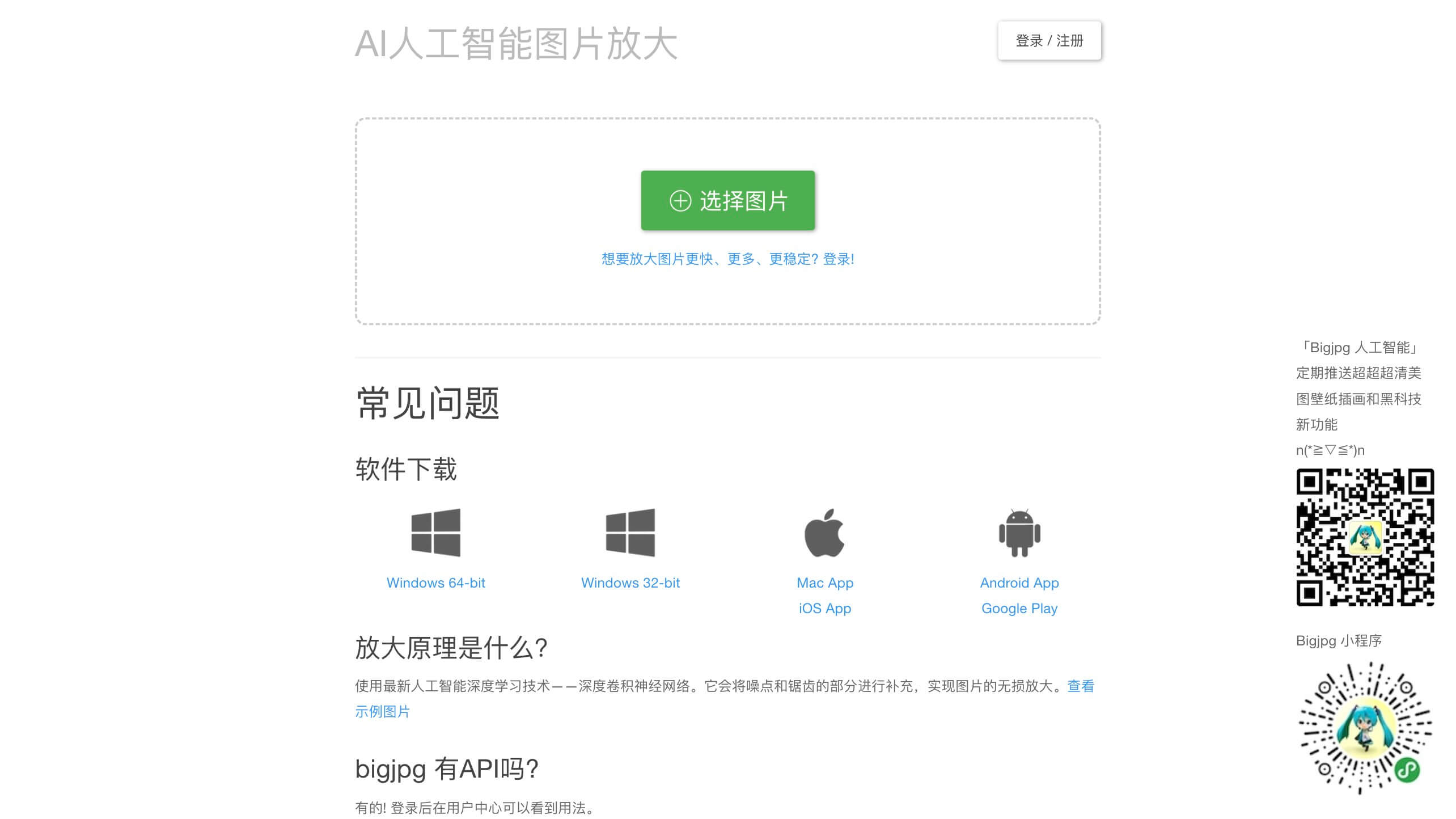 Bigjpg 产品预览图