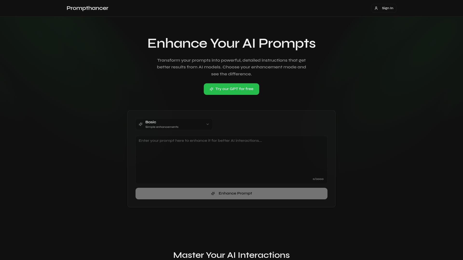 Prompthancer 产品预览图